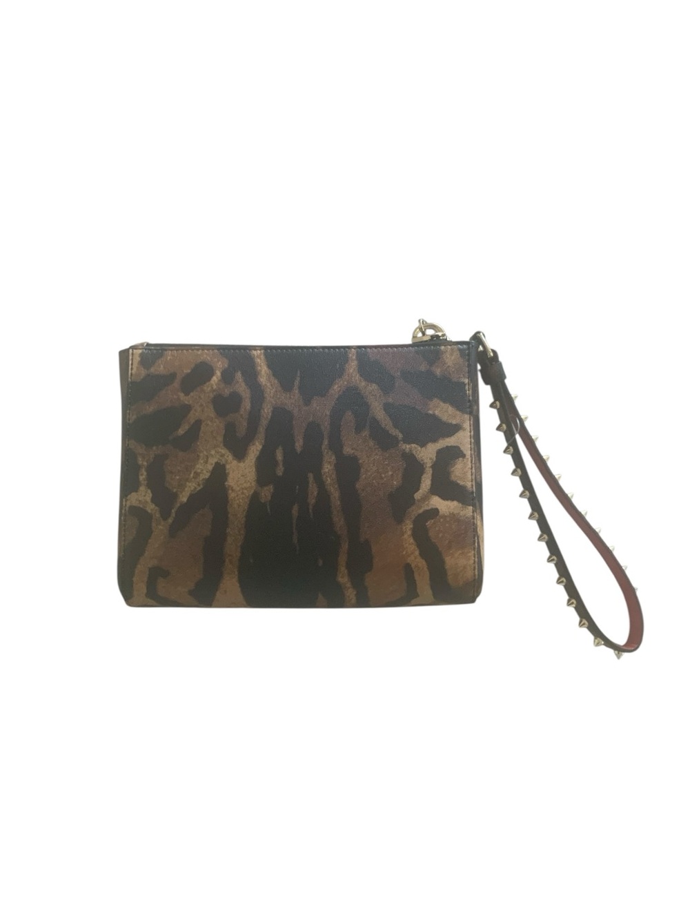NWT Christian Louboutin Cabata Leopard Print Leather Pouch wristlet Bag $850 - Picture 2 of 6